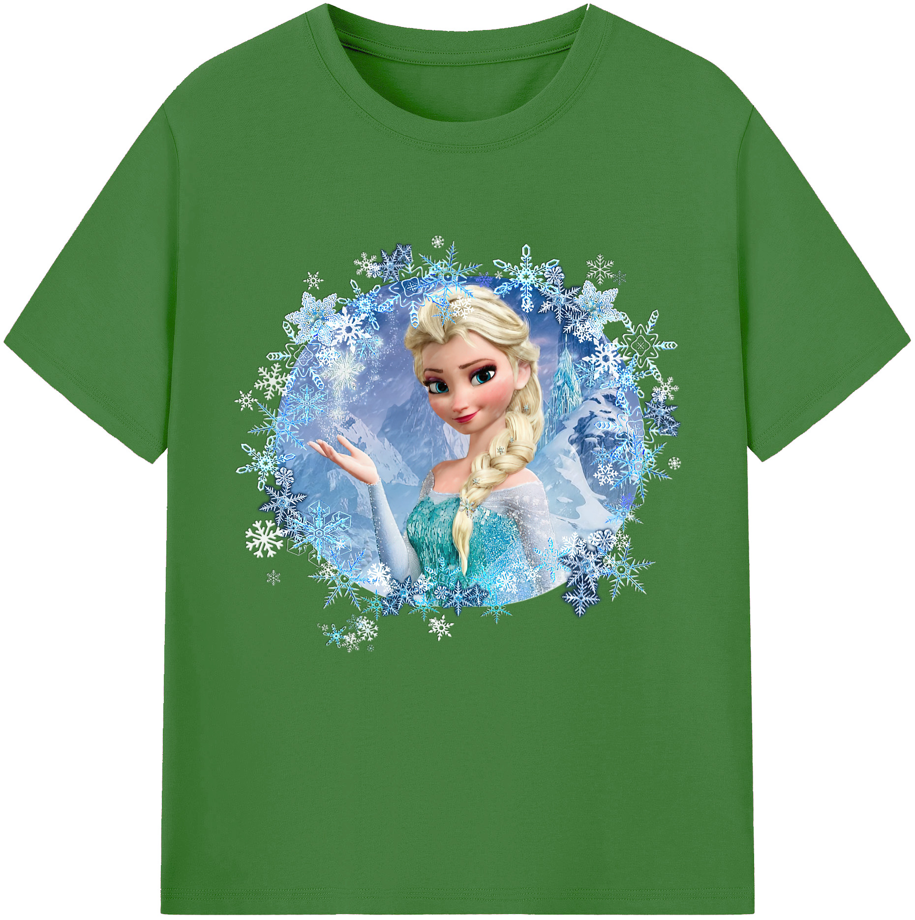 （画像用） アナと雪の女王 アンナ エルサ Frozen Anna Elsa レディースカジュアルプリントTシャツ（綿100％）